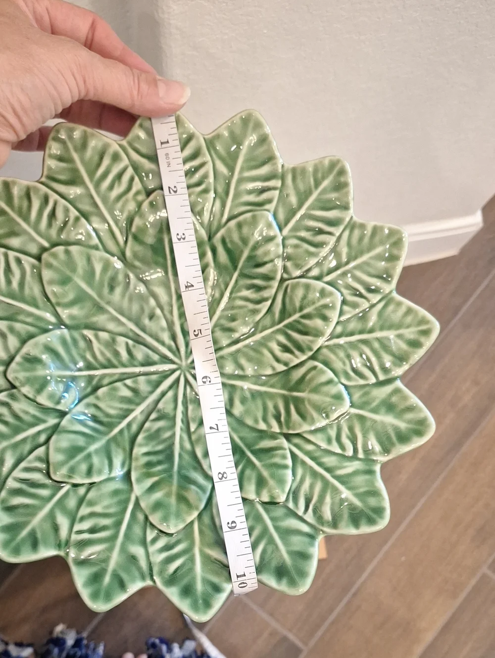 Bordallo Pinheiro For Pier 1 Majolica Cabbageware Plate Green